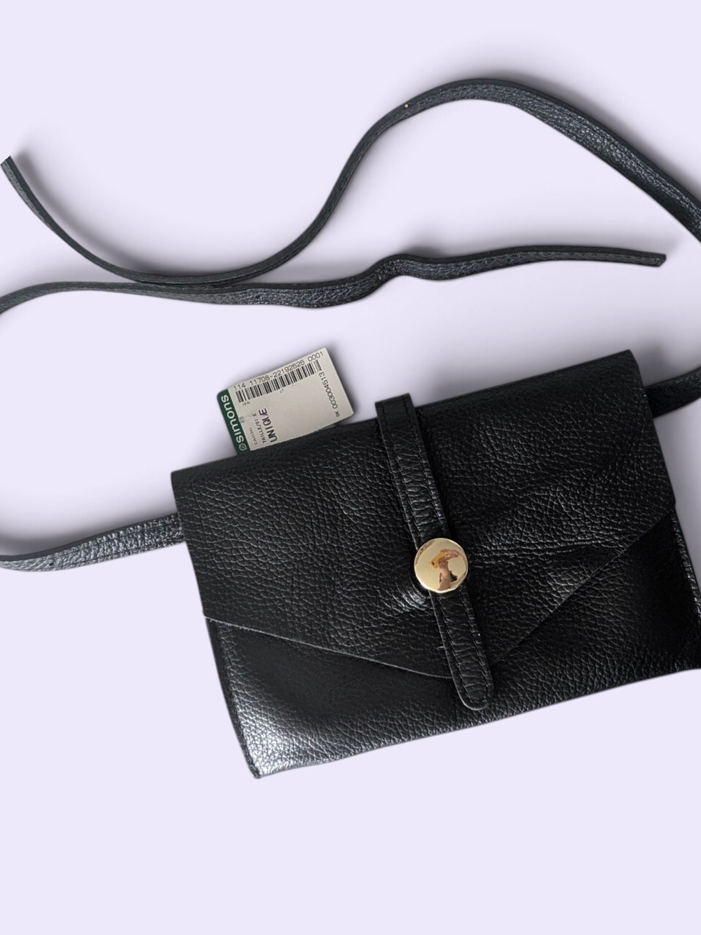 Simons Black Genuine Leather Crossbody Wallet – New